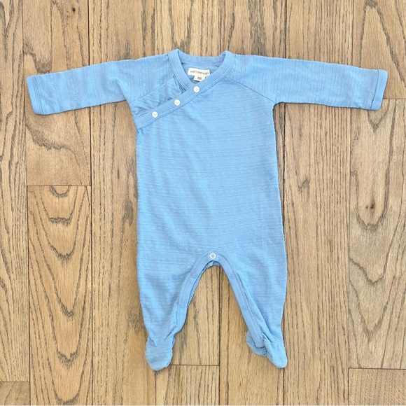 Burt’s Bees Baby Newborn Baby Boy Textured Organic Footed Onesie Size Newborn - Picture 1 of 9